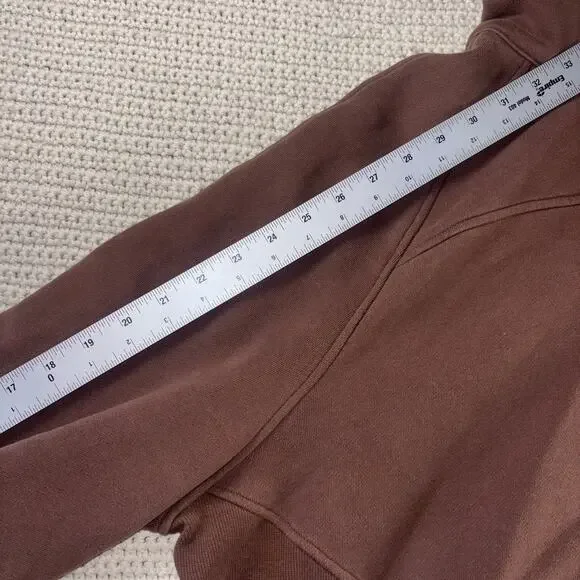 Lululemon Scuba Oversized Hoodie Women's XL/XXL Brown 1/2 Zip Cropped Active - Picture 7 of 13